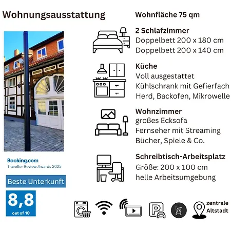 'bright 1' Innenstadtlage, Ruhige, Schoene, Helle 3zkb Wlan * Herford
